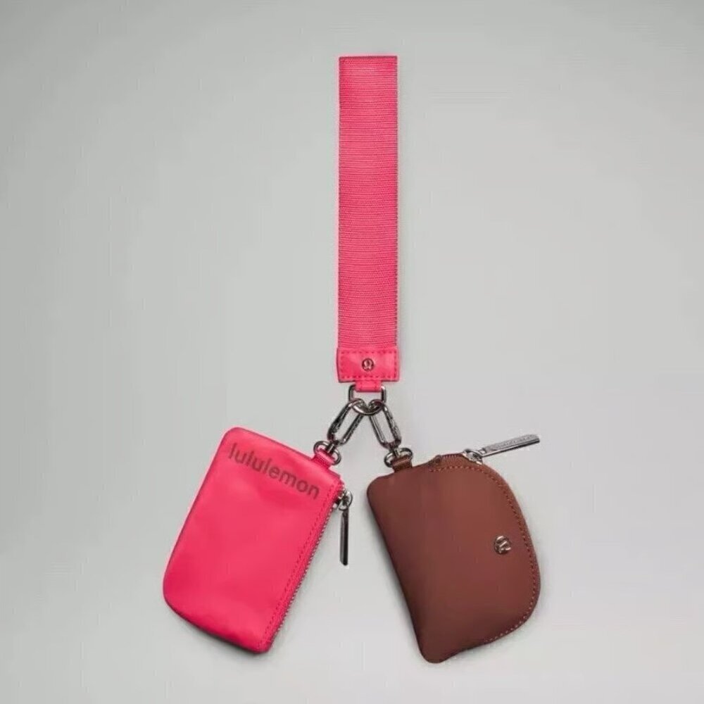 NWT Lululemon Dual Pouch Wristlet - Ancient Copper/Glaze Pink